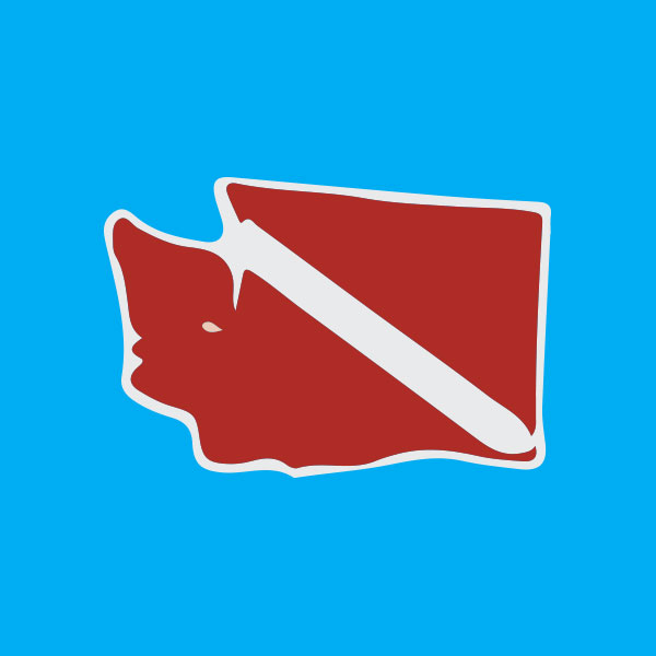  WA  dive flag Sticker  Underwater Sports